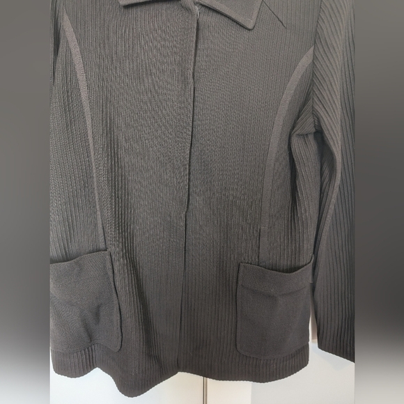 Misook brown knit jacket cardigan sz L - Picture 3 of 6